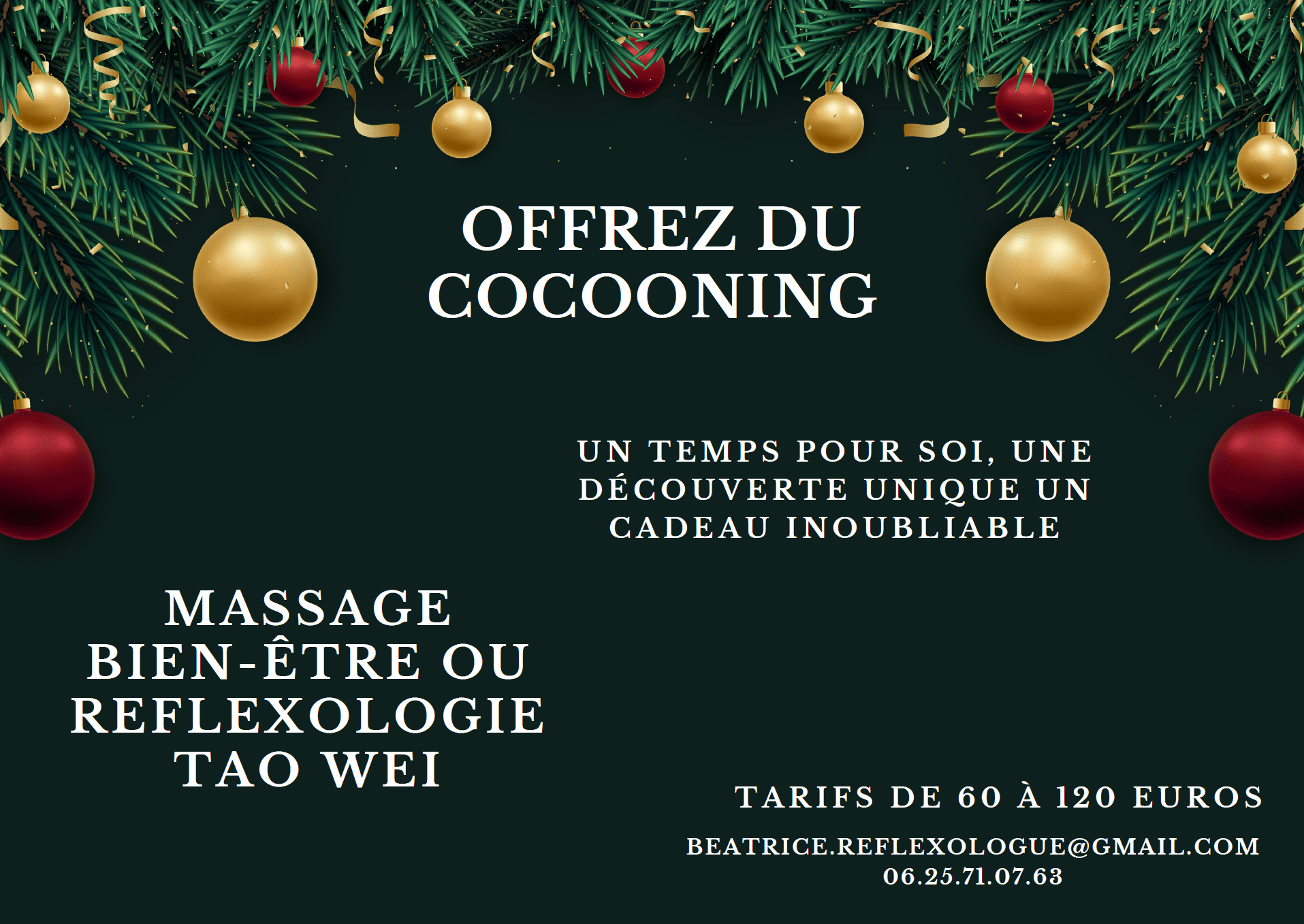 bon cadeau réflexologie Tao Wei ou massage pour Noël 2025