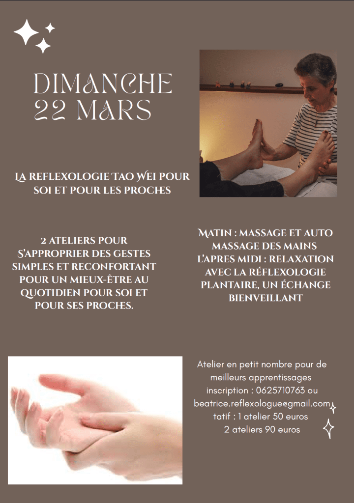 Atelier Réflexologie à Paris le 22 Mars 2026